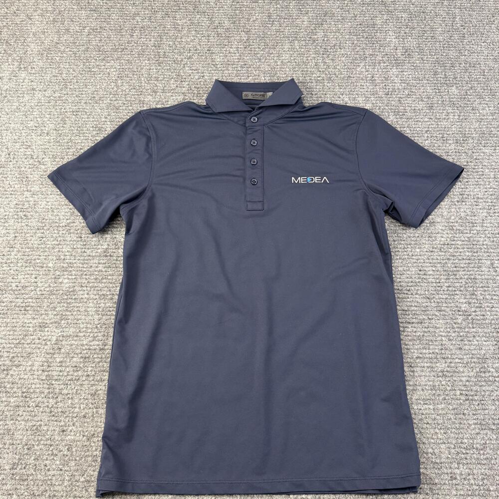 G/FORE Polo Shirt Mens Small Navy Blue Logo Golf Performance Stretch